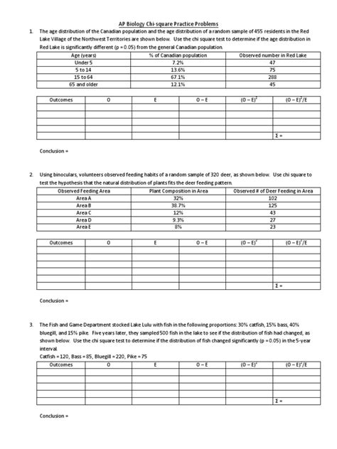 Image result for Chi-Square Practice Problems