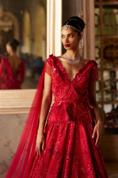 Eeksha - Red Lehenga Set - Elahe