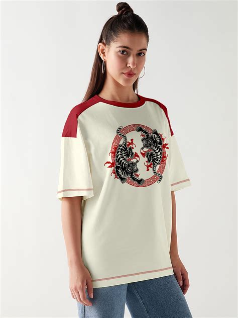 Rage of the Tiger Women Oversized T-Shirt - Multi Color – Crazymonk