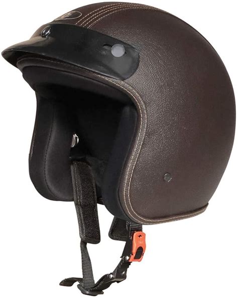 O2 Star Leather Unisex Helmet With Adjustable Strap Head Protector For ...
