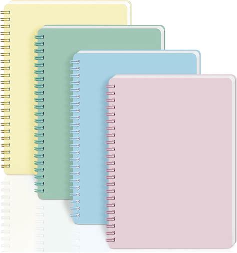 4 Pack Spiral Notebooks,A5 Size Hardcover Spiral Notebook,College Ruled ...