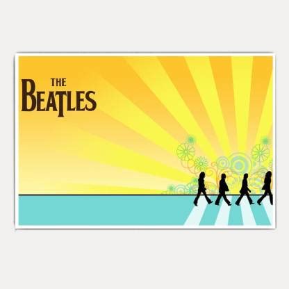 The Beatles Colourful Abbey Road Crossing jumbo size poster Paper Print ...