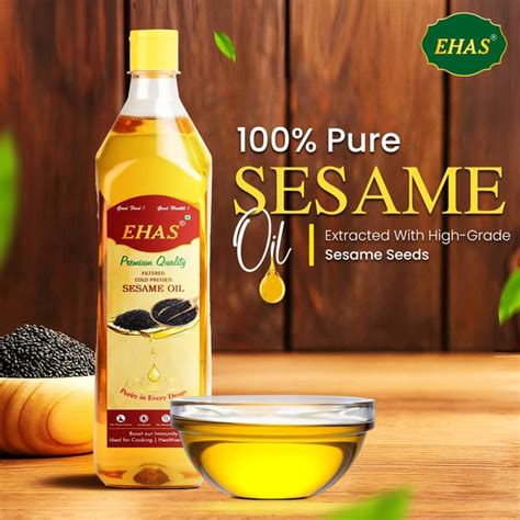 EHAS Cold-Pressed Sesame Oil - 100% Pure, Unrefined & Chemical-Free ...