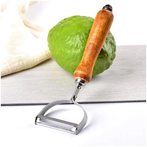 3484 Stainless Steel Potato Vegetable Peeler Scrapper with Wooden Hand ...