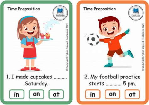Grammar Activity: Prepositions of Time | Task Cards