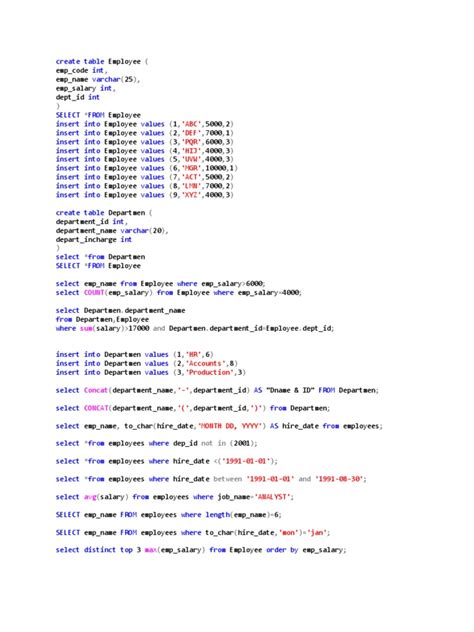 Image result for CreateTable Employee SQL