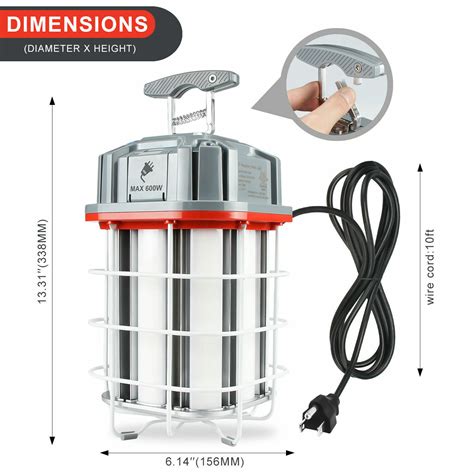 Buy ETL 80W LED Temporary Construction Work Light Linkable Hanging Job ...