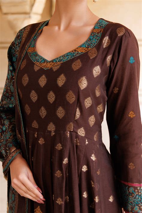 Kidar Multicolor Anarkali Suit Set In Banarasi Silk– Kidar Textile Mills