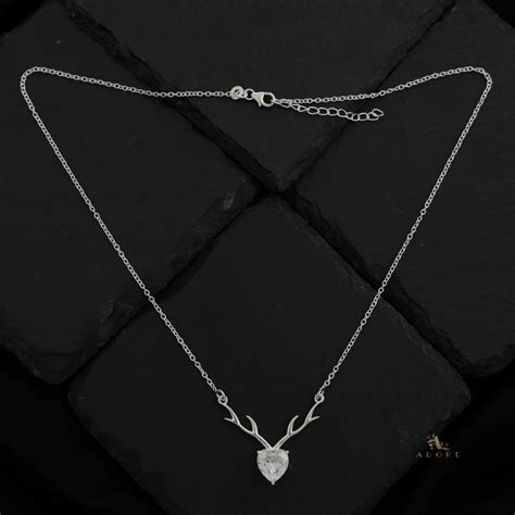 Silver Deer Heart Neckpiece - 925 Sterling Silver – Adore By Priyanka