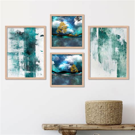 Abstract Art Framed Painting Combo for Home Living Room Office Wall De ...