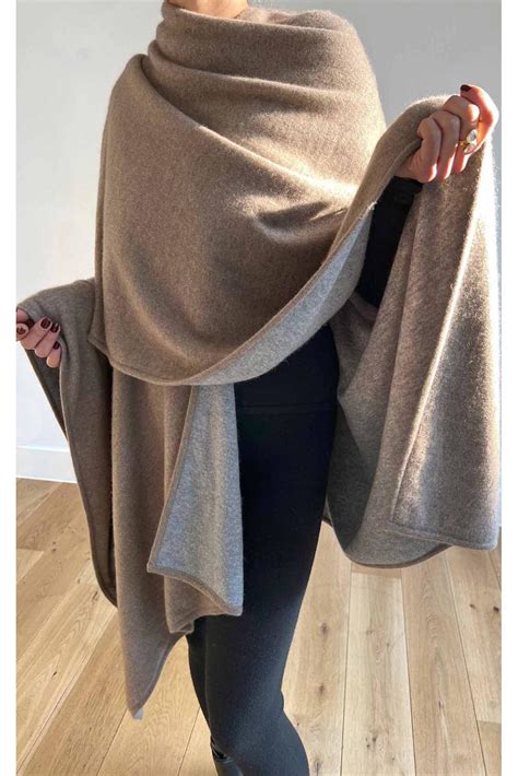 Oversized Large Cashmere Wrap - Ladies chunky cape
