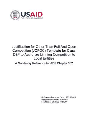 Fillable Online ADS Mandatory Reference 302maz - Justification for ...