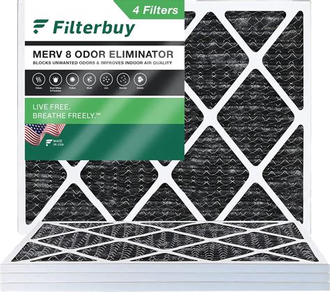 Filterbuy 20x23x1 Air Filter MERV 8 Odor Eliminator (4-Pack), Pleated ...