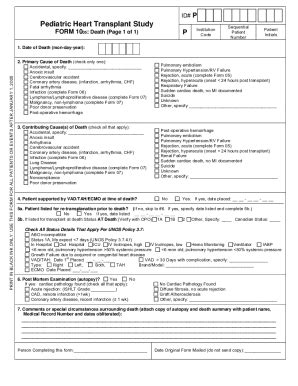 Fillable Online Get the free PEDIATRIC HEART TRANSPLANT STUDY ID# P ...