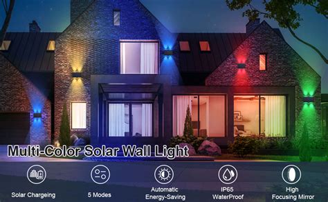 XERGY LED Solar Powered Wall Fence Light Waterproof Night Spotlight for ...