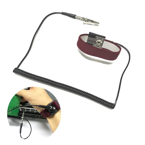 Anti Static Wrist Strap Adjustable Coiled Cord Grounding ESD Anti ...