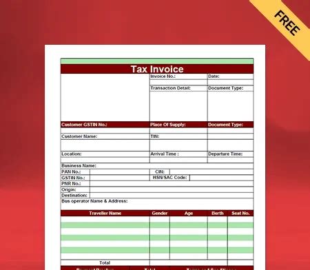 Bus Ticket Format Free Download