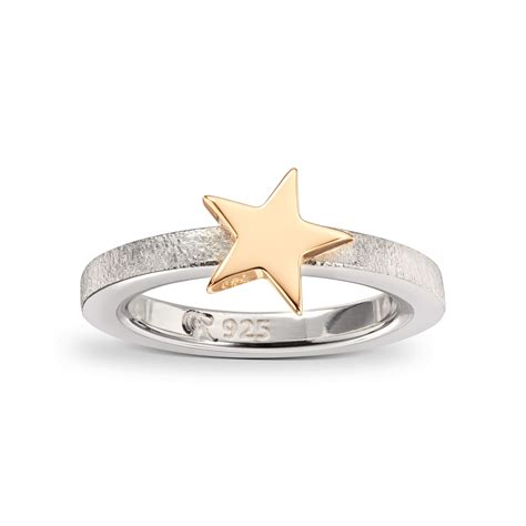 Ring Superstar Gull stjerne matt Sølv | Gullsmed M. Unhjem