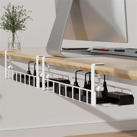 Heavy Duty 1 Pack Under Desk Cable Management Tray, Upgraded Wire ...