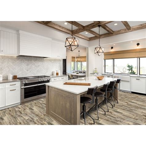 GBI Tile & Stone Inc. Madeira Buff 6-in x 24-in Glazed Ceramic Wood ...