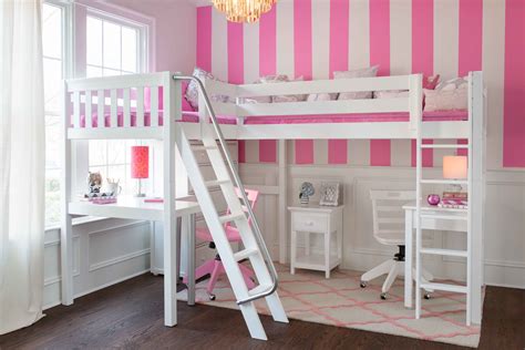 Corner Loft Bed with Two Desks - Perfect Space-Saving Solution