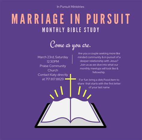 Marriage In Pursuit Bible Study, Praise Community Church, York, 23 ...