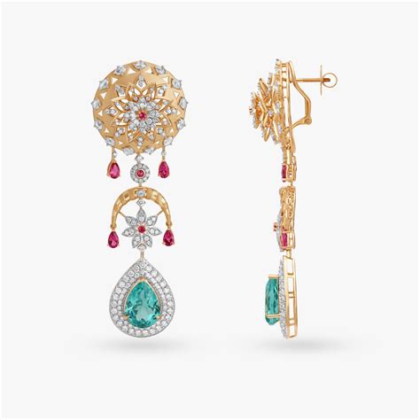 Exquisite Floral Diamond Drop earrings