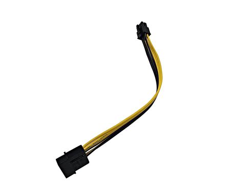 Eyeboot 4-Pin Male Molex Connector to PCI Express 6 Pin Adapter Cable ...