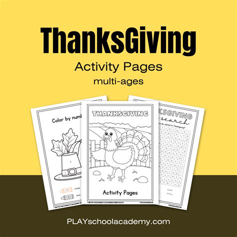 Thanksgiving Activity Pages - Beyond PLAY - Coral Springs