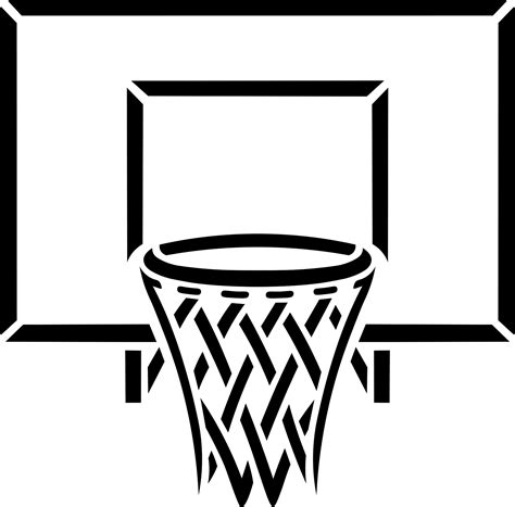 basketball goal clipart black and white #5807218 | Clipart Library