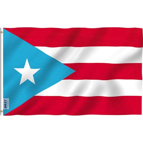 Fly Breeze 3x5 Foot Light Blue Puerto Rico Flag - Anley Flags
