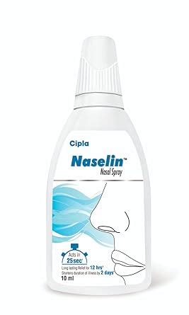 Buy Cipla Naselin Nasal Spray | Unblocks Nose in 25 secs | 12 hours ...