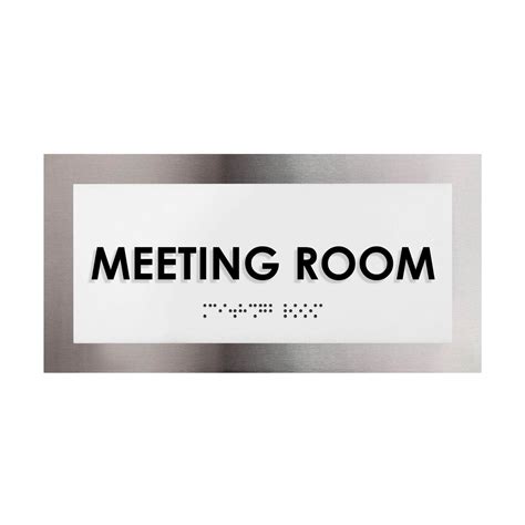 Meeting Room Door Sign - Stainless Steel Plate - "Modern" Design - Bsign