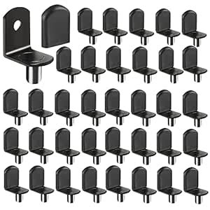 Black-50pcs Plated Steel L-Shelf Support Pegs, 1/4" L-Shaped Bracket ...