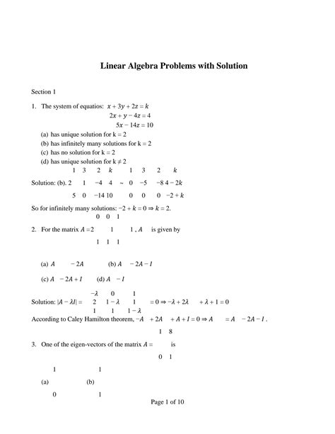 Image result for Linear Algebra Practice Problems