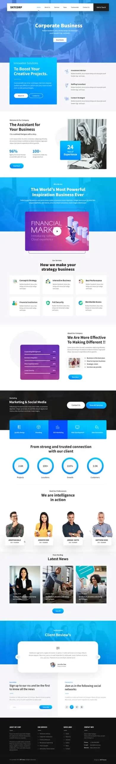 Company website WordPress theme for private services companies sites