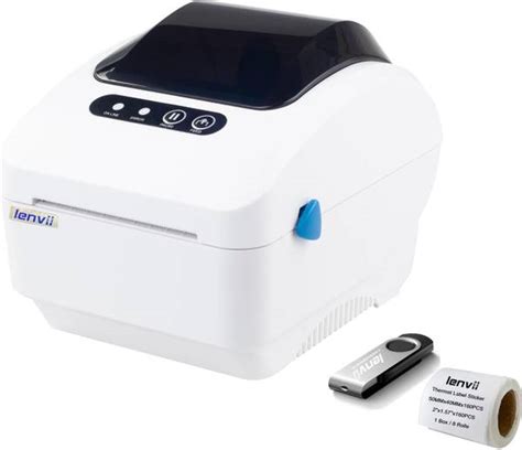 LENVII LV-333B White Thermal Label Printer Single Function Monochrome ...