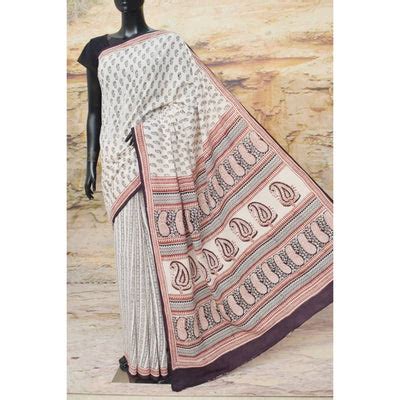 Unique Design Bagh Block Print Saree - SSethnics - SSEthnics