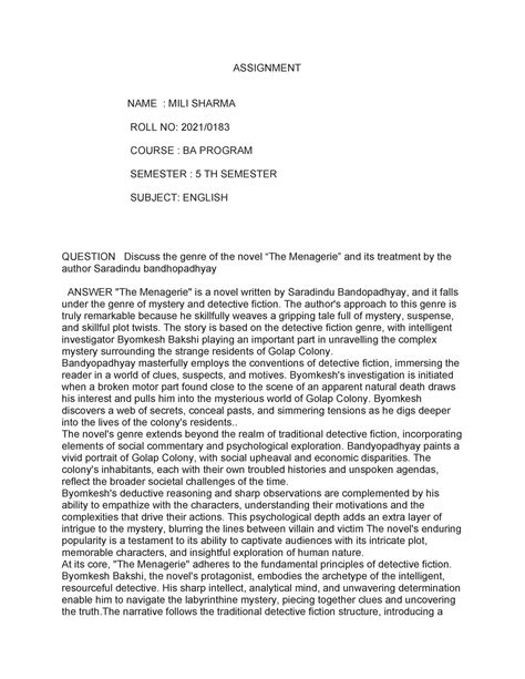 Assignment - ASSIGNMENT NAME : MILI SHARMA ROLL NO: 2021/ COURSE : BA ...