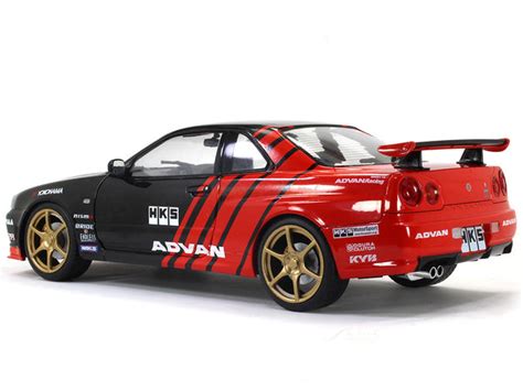 1999 Nissan Skyline GT-R R34 Advan Drift 1:18 Solido diecast Scale ...