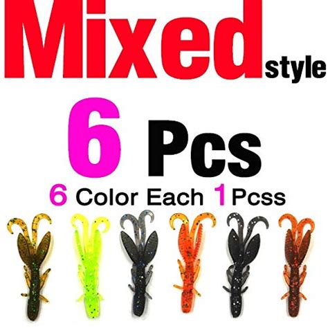 MNFT 6Pcs 58mm/1.2g Crawfish Lure Soft Artificial Shrimp Wobr Jig ...