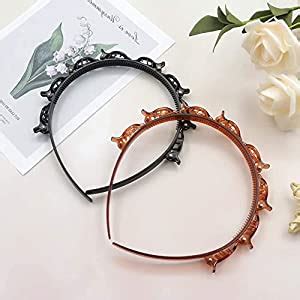 ZESCA STYLO Double Layer Twist Plait Headband Hairpin Double Bangs ...