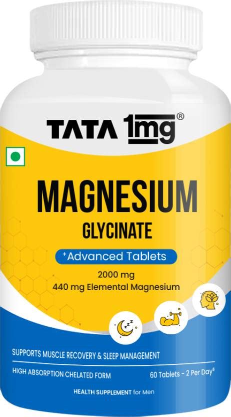 TATA 1mg Magnesium Glycinate Tablets | For Muscle Recovery, Sleep ...