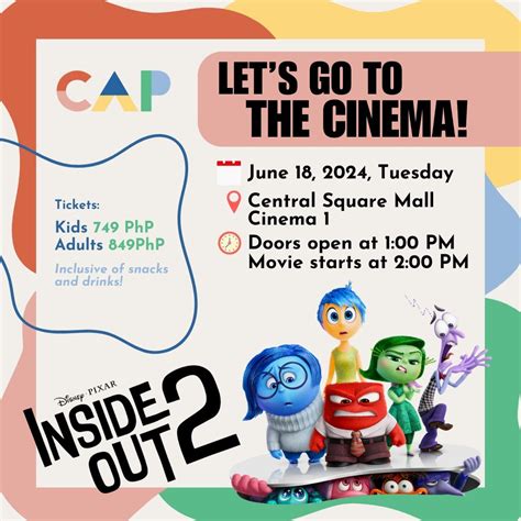 Exclusive Block Screening of Inside Out 2, Central Square, Bonifacio ...