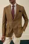 Buy Brown Wool Double Breasted Blazer For Men by Gargee Designers ...