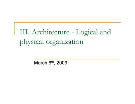 PC-3 - Lecture notes 5 - III. Architecture - Logical and physical ...