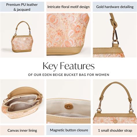 Eden Beige Bucket Bag For Women Online - Premium Shoulder bag | Nestasia