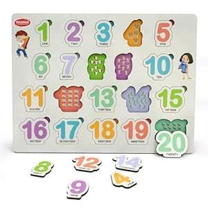 Buy Aditi Toys Wooden 1 to 20 Number Puzzle with Picture Educational ...