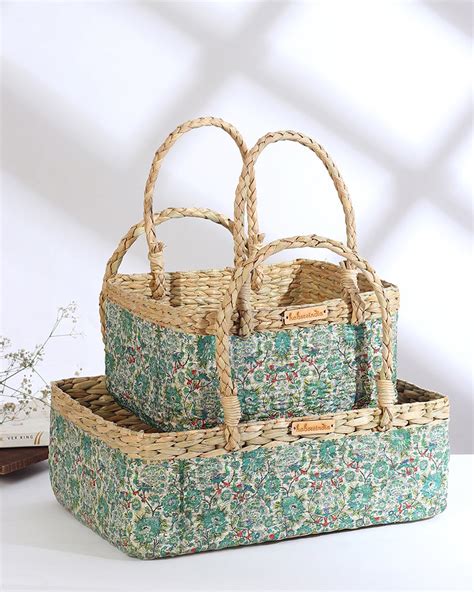 Handwoven Seagrass Hamper Basket for Fruits, Gifts, and Home Decoratio ...