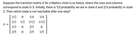 Image result for Markov Chain Transition Matrix Example